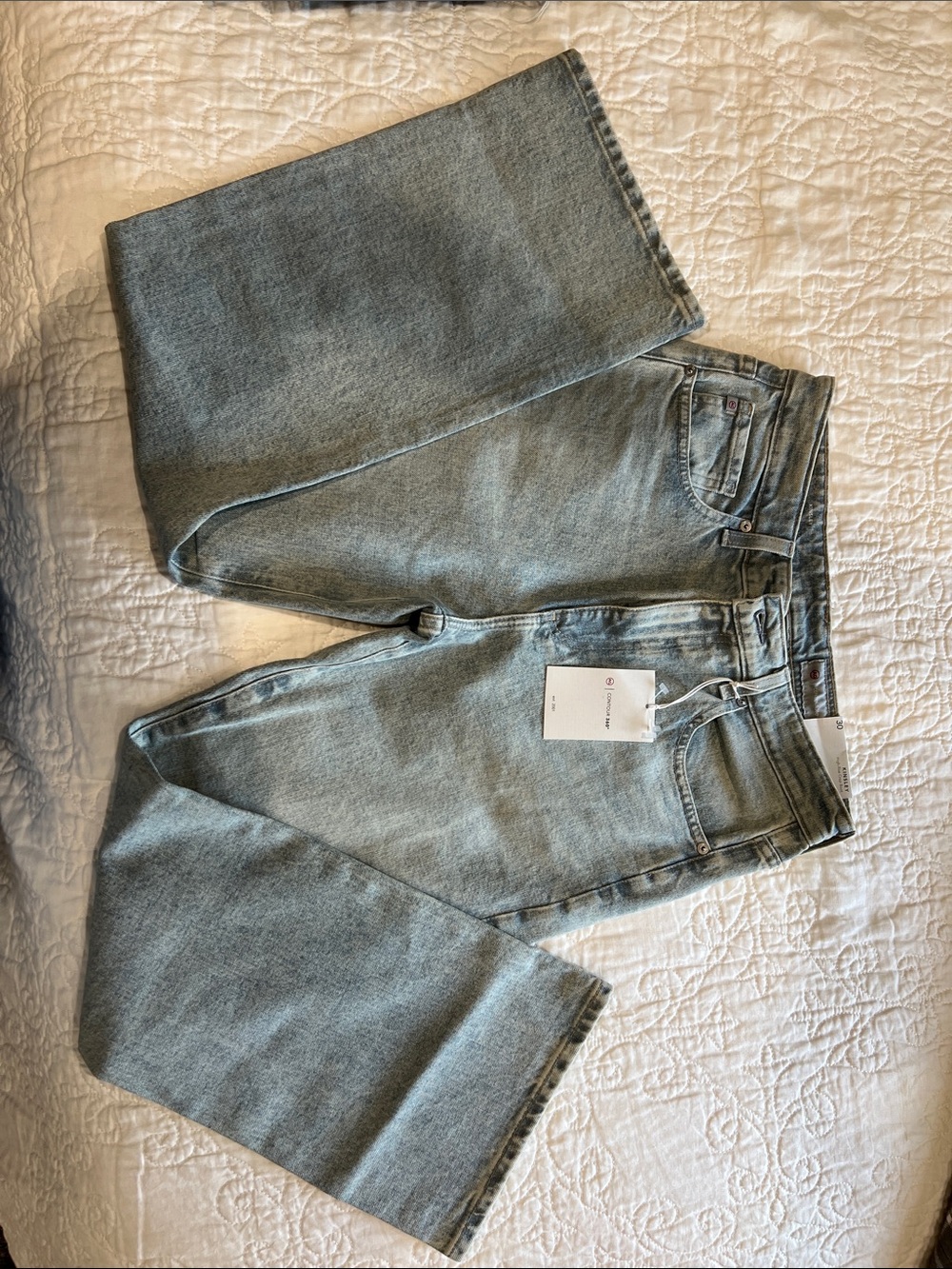 Ag Adriano Goldschmied Light Blue High-Rise Crop Boot Jeans